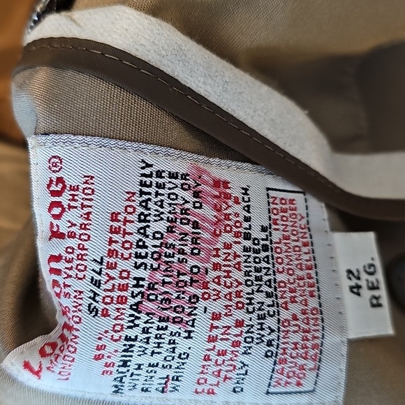 Mens London Fog Tan Trench Coat With 3m Thinsulate Removable Lining 42 Regular - Picture 4 of 8